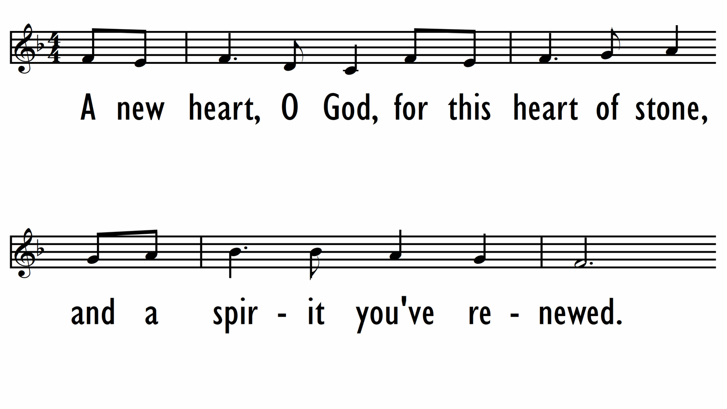 A NEW HEART, O GOD - Lead Line-ppt