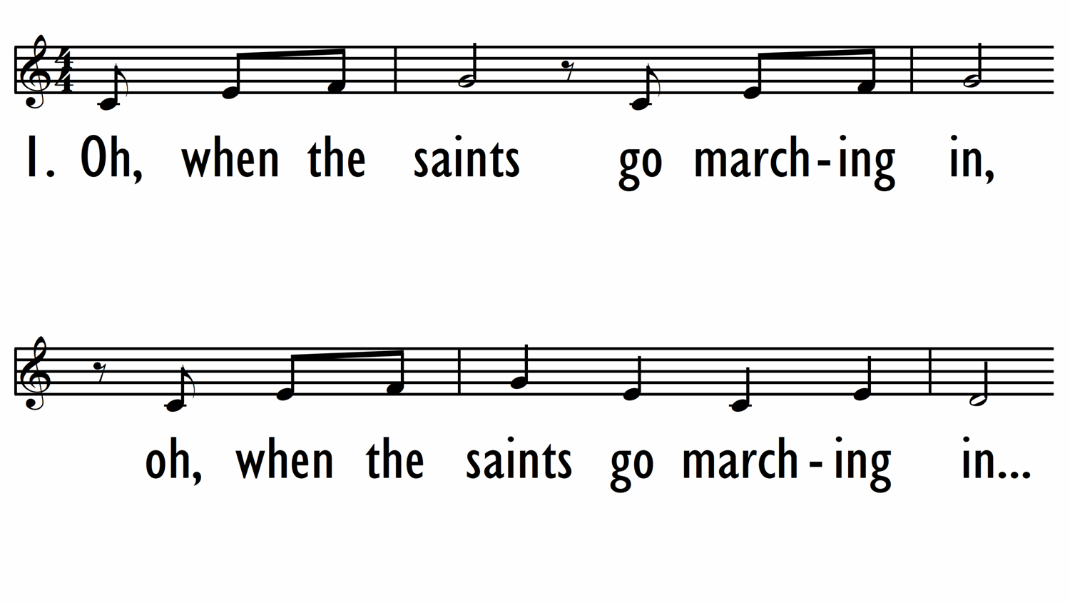 WHEN THE SAINTS GO MARCHING IN - Lead Line-ppt
