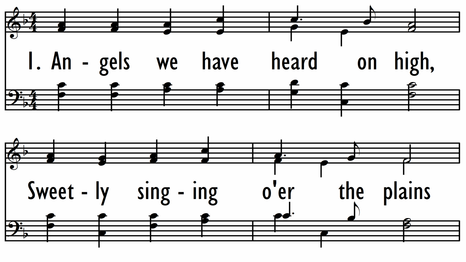 ANGELS WE HAVE HEARD ON HIGH - with opt choral ending-ppt