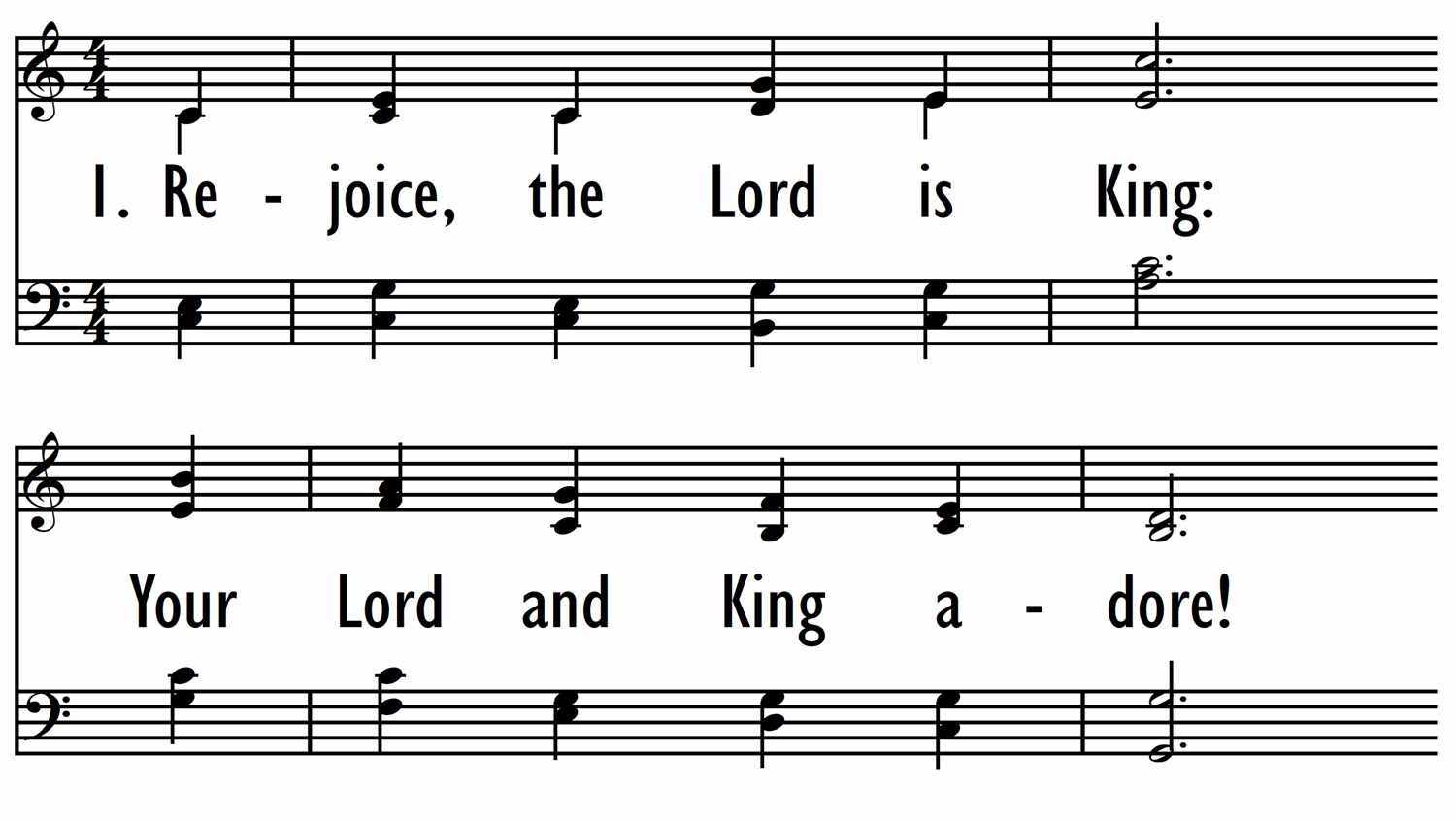 REJOICE, THE LORD IS KING - with opt. last st. setting and choral ending.-ppt