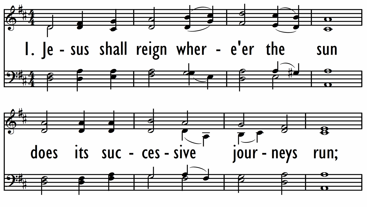 JESUS SHALL REIGN WHERE'ER THE SUN - with descant-ppt