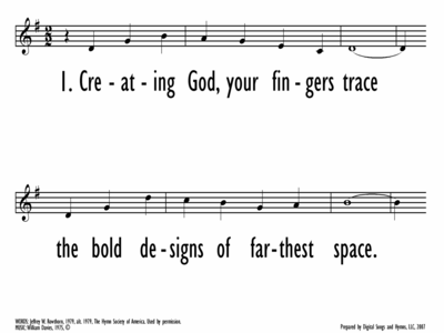 CREATING GOD, YOUR FINGERS TRACE - Lead Line-ppt