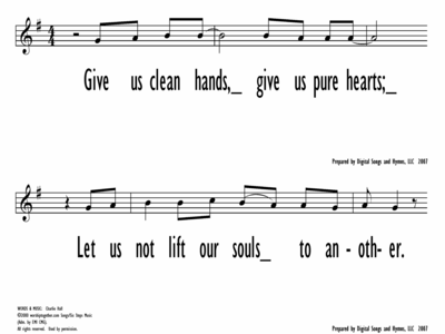 GIVE US CLEAN HANDS - Lead Line-ppt