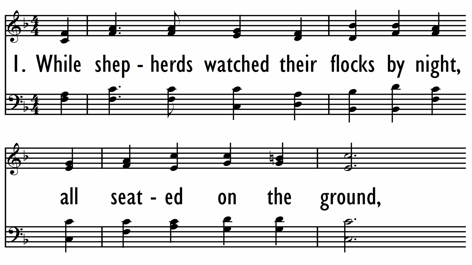 WHILE SHEPHERDS WATCHED THEIR FLOCKS (with descant)-ppt