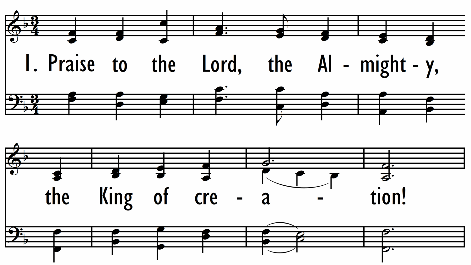 PRAISE TO THE LORD, THE ALMIGHTY (with descant)-ppt