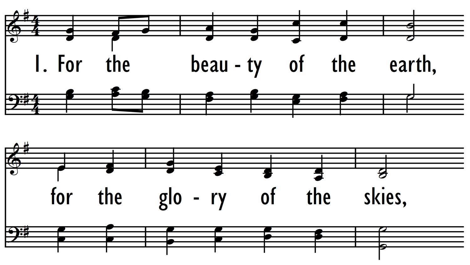 FOR THE BEAUTY OF THE EARTH - Without Descant-ppt