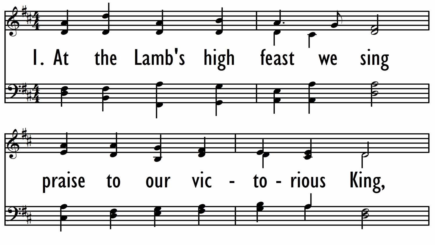 AT THE LAMB'S HIGH FEAST WE SING-ppt
