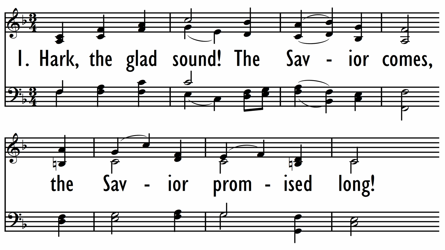 HARK, THE GLAD SOUND! THE SAVIOR COMES - without descant-ppt