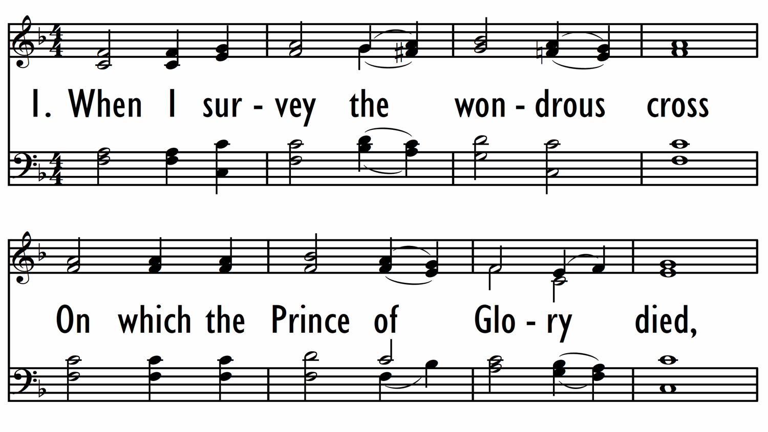 WHEN I SURVEY THE WONDROUS CROSS (with opt'l last two st. setting)-ppt