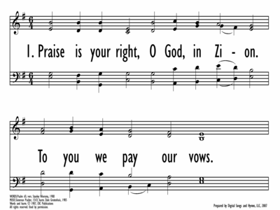 PRAISE IS YOUR RIGHT, O GOD, IN ZION-ppt