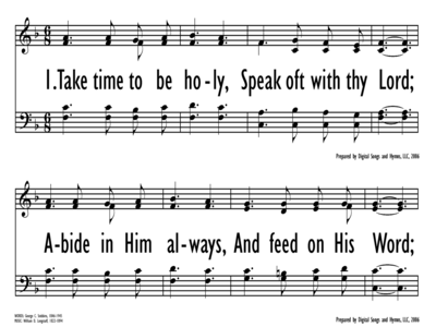 TAKE TIME TO BE HOLY-ppt