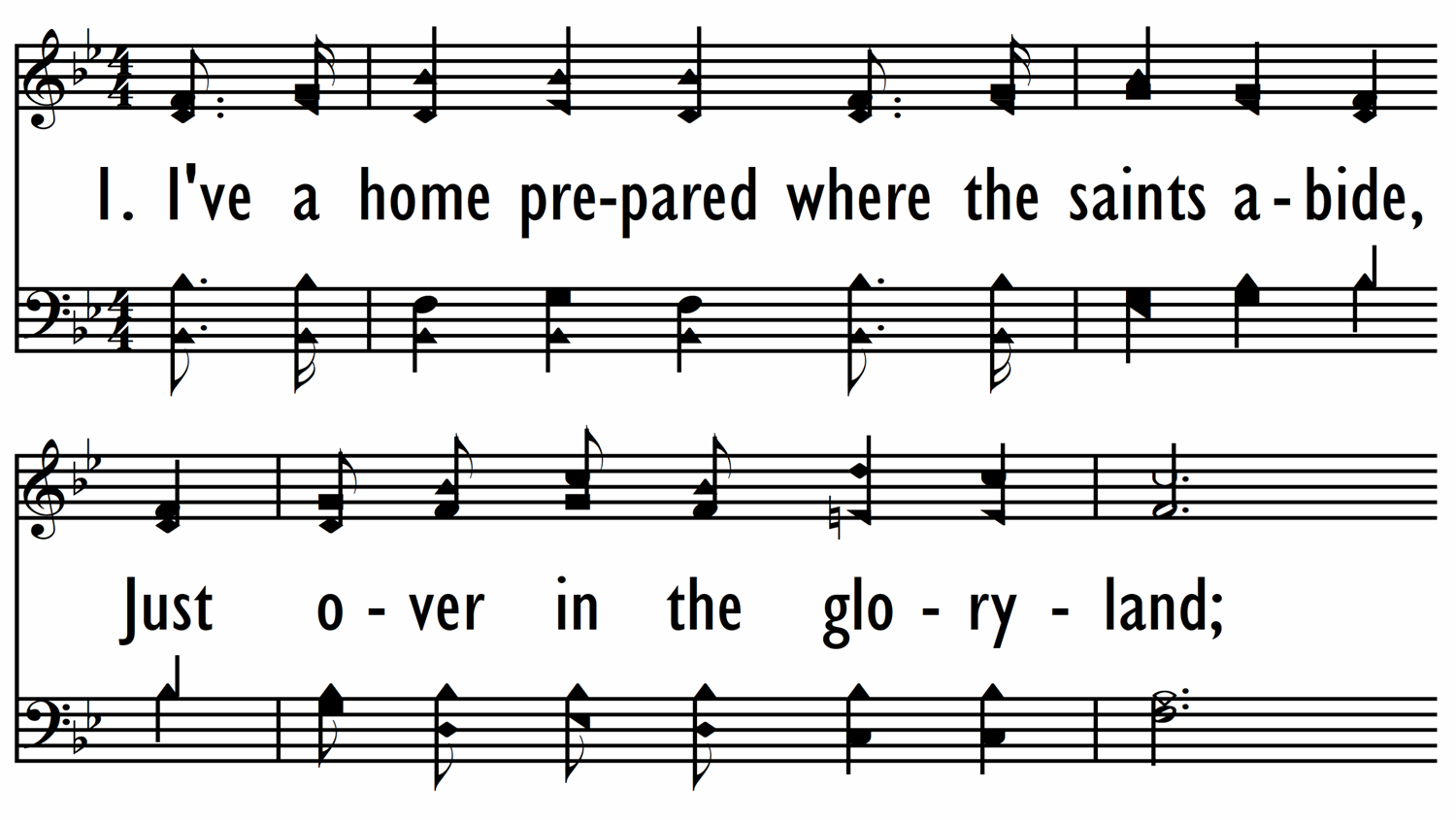 JUST OVER IN THE GLORY LAND - Shape Notes-ppt