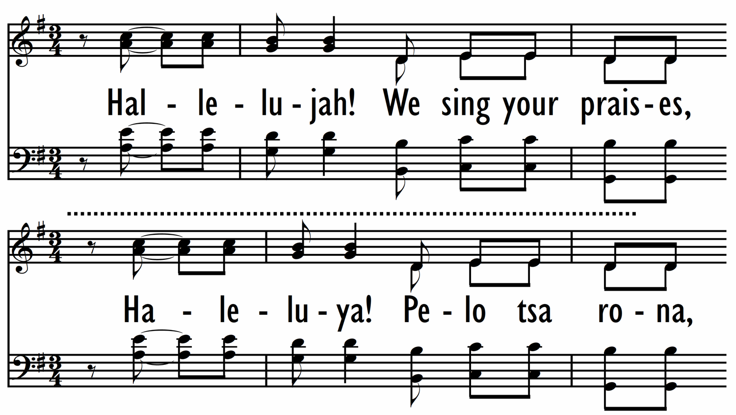 HALLELUJAH! WE SING YOUR PRAISES / HALELUYA! PELO TSA RONA-ppt