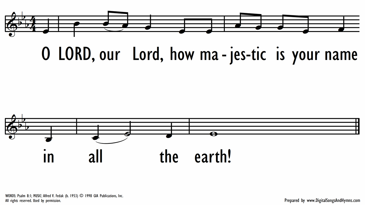 PSALM 8 - A Responsorial Setting - Lead Line-ppt