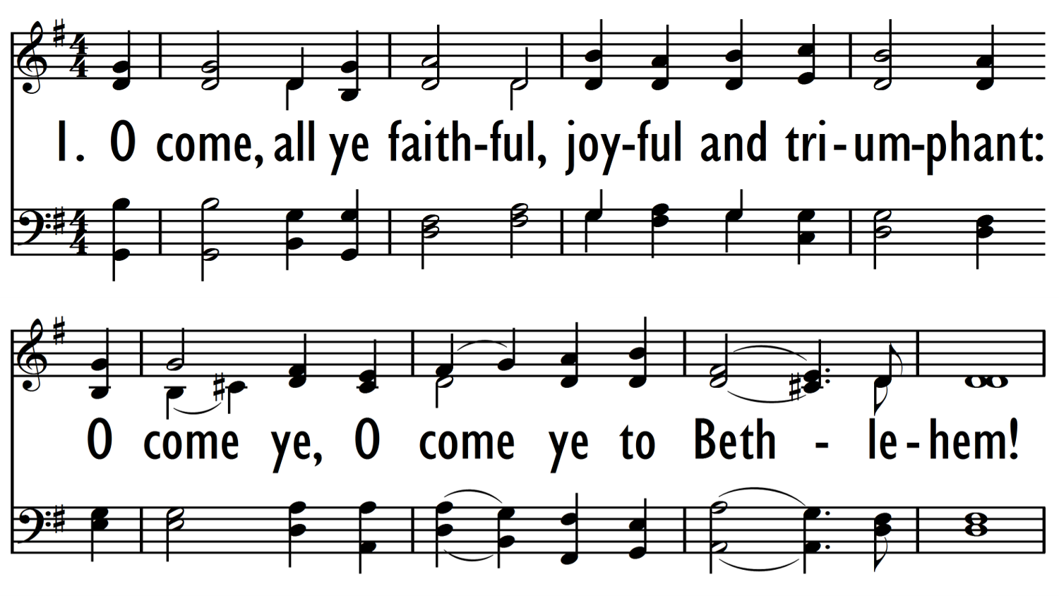 O COME, ALL YE FAITHFUL w/ last st setting and choral ending-ppt