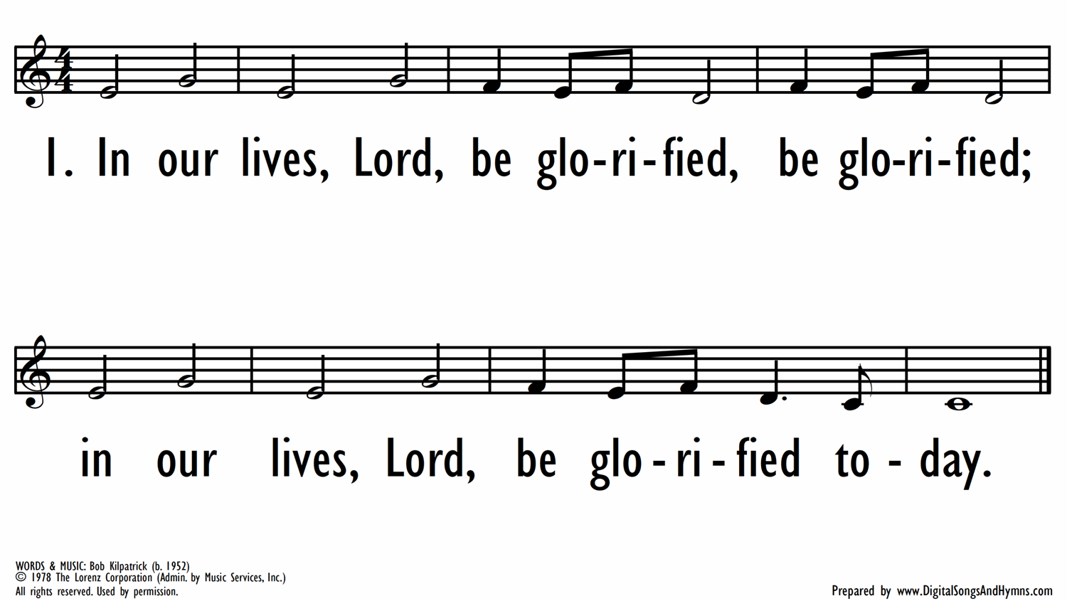 IN OUR LIVES, LORD, BE GLORIFIED - Lead Line-ppt