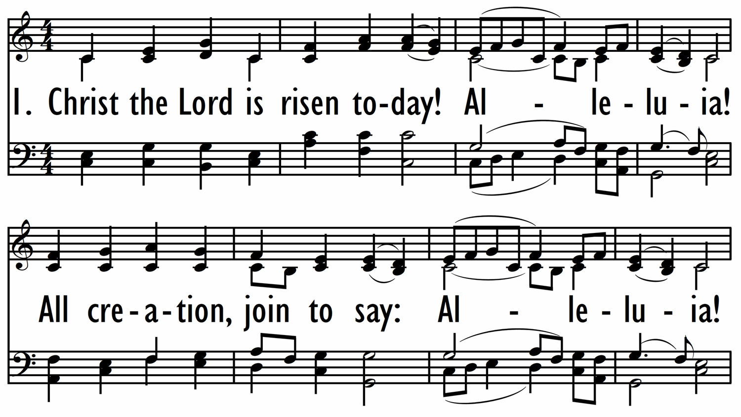 CHRIST THE LORD IS RISEN TODAY - with descant-ppt
