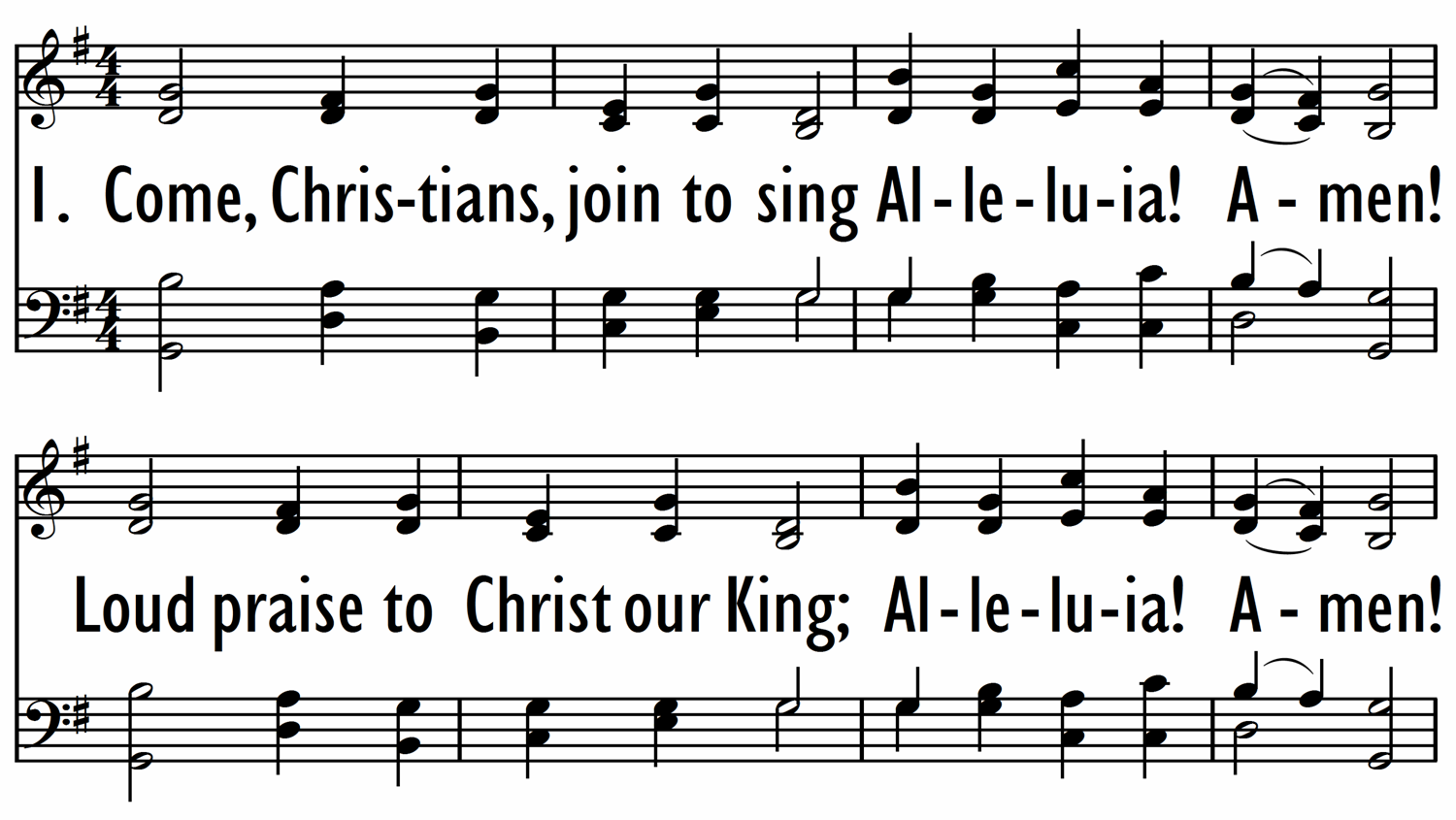 COME, CHRISTIANS, JOIN TO SING-ppt