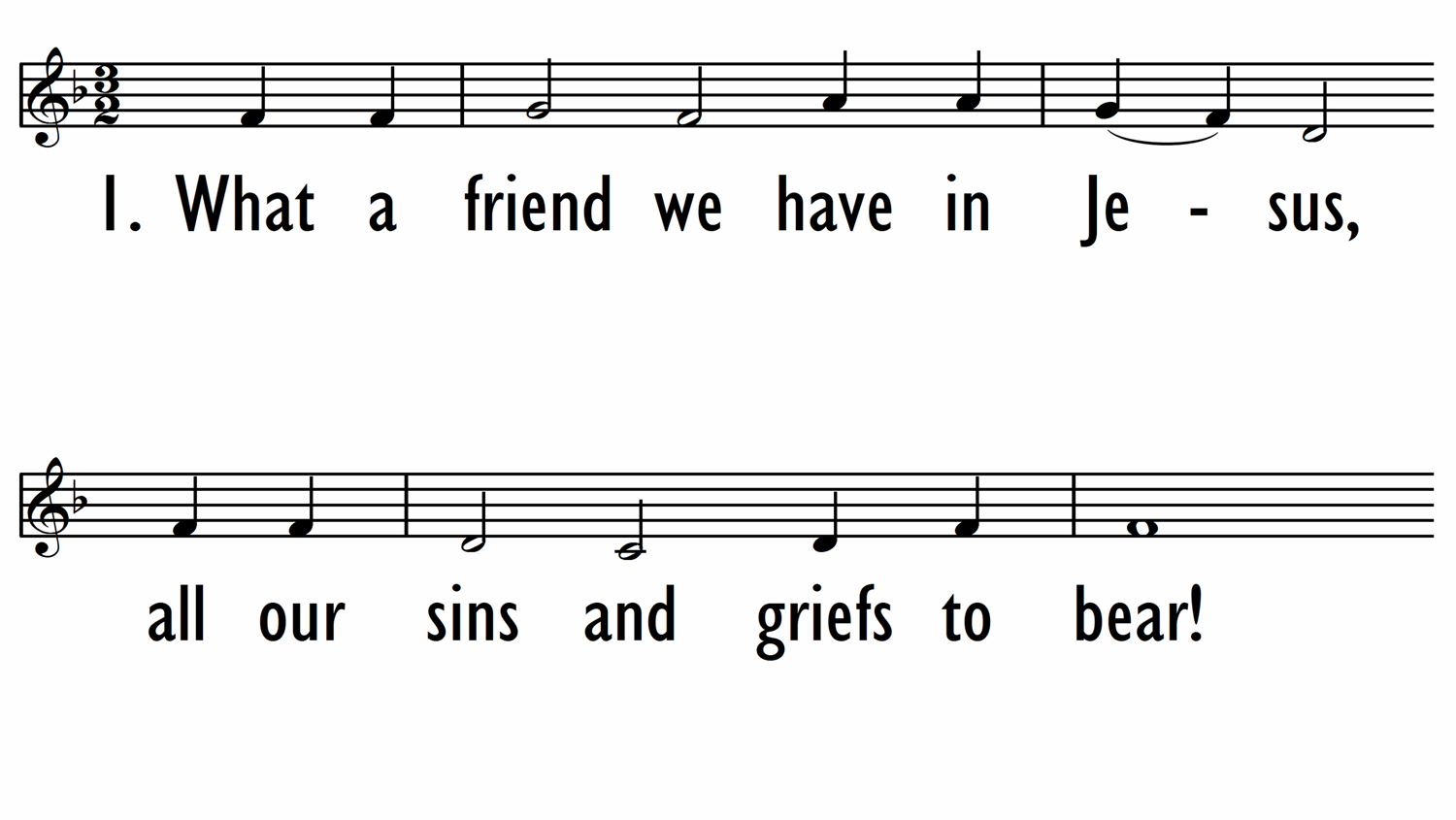 WHAT A FRIEND WE HAVE IN JESUS - Lead Line-ppt