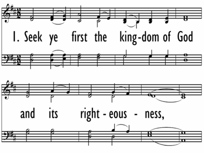 SEEK YE FIRST THE KINGDOM OF GOD - W/O Descant-ppt