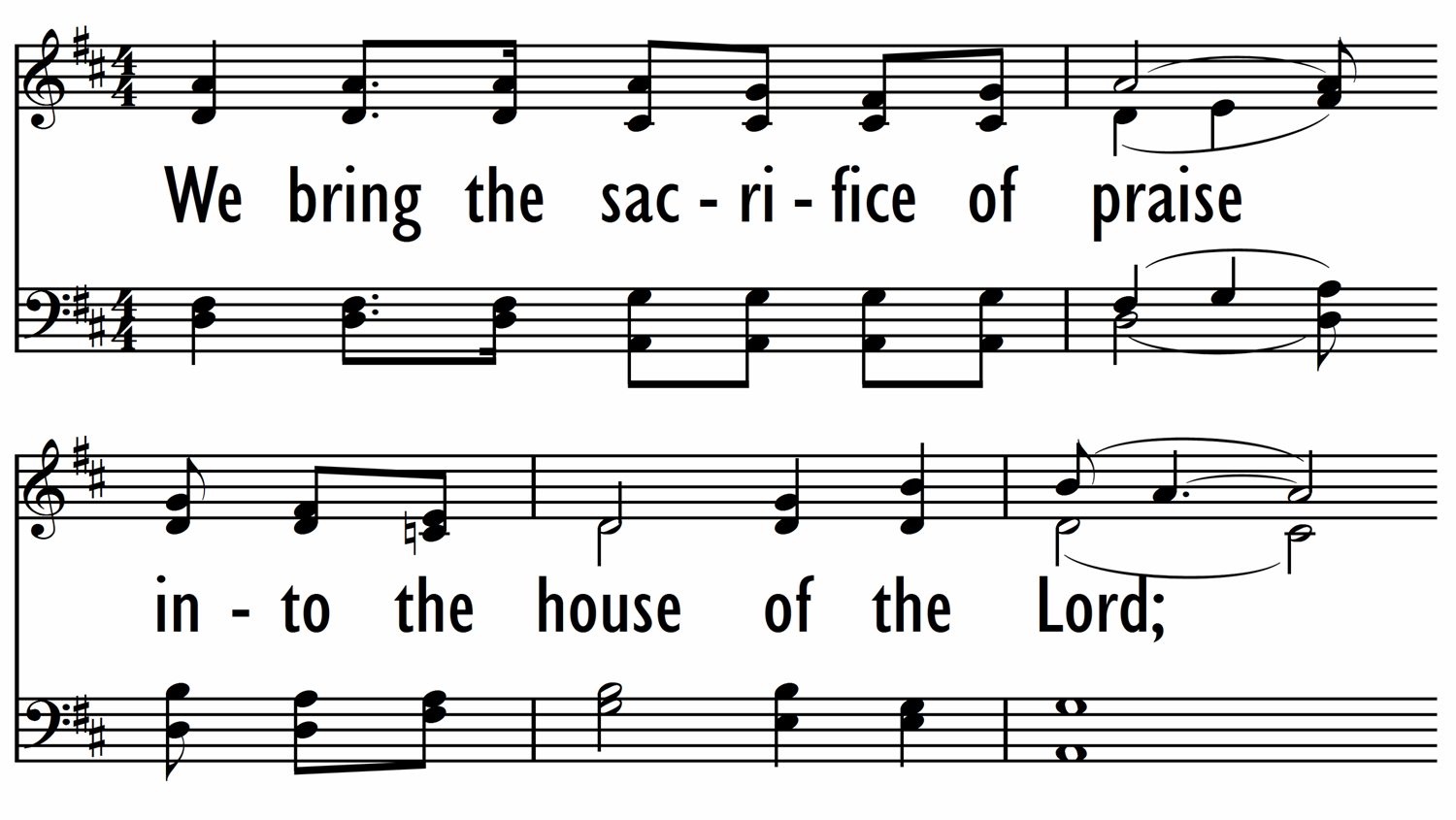 Letra de We Bring the Sacrifice of Praise de Alleluia Singers