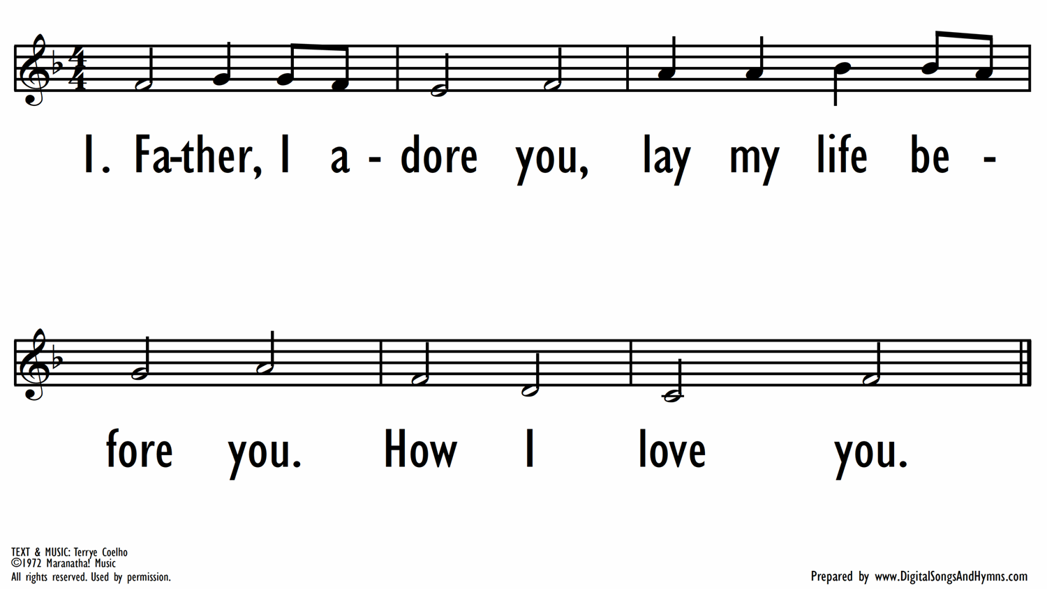FATHER, I ADORE YOU - Lead Line-ppt