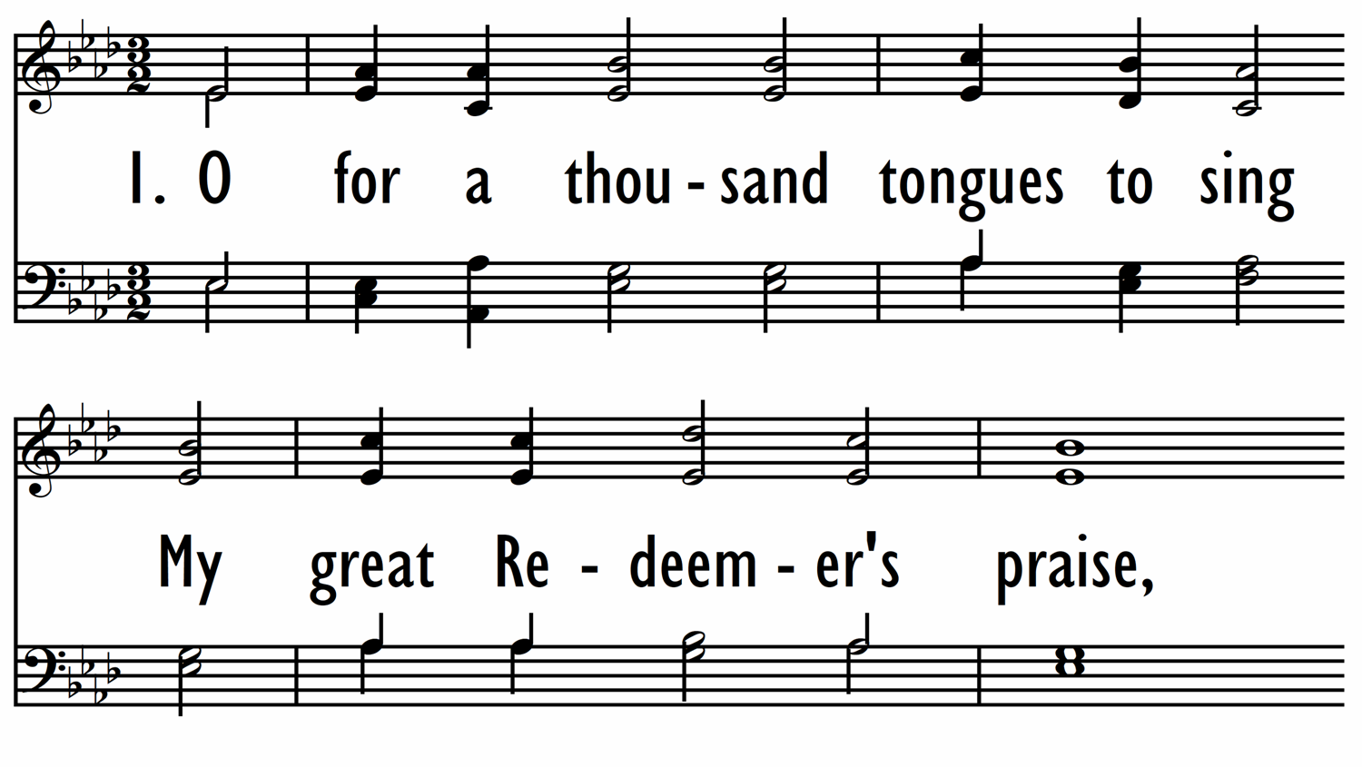 O FOR A THOUSAND TONGUES TO SING - with opt. endings-ppt