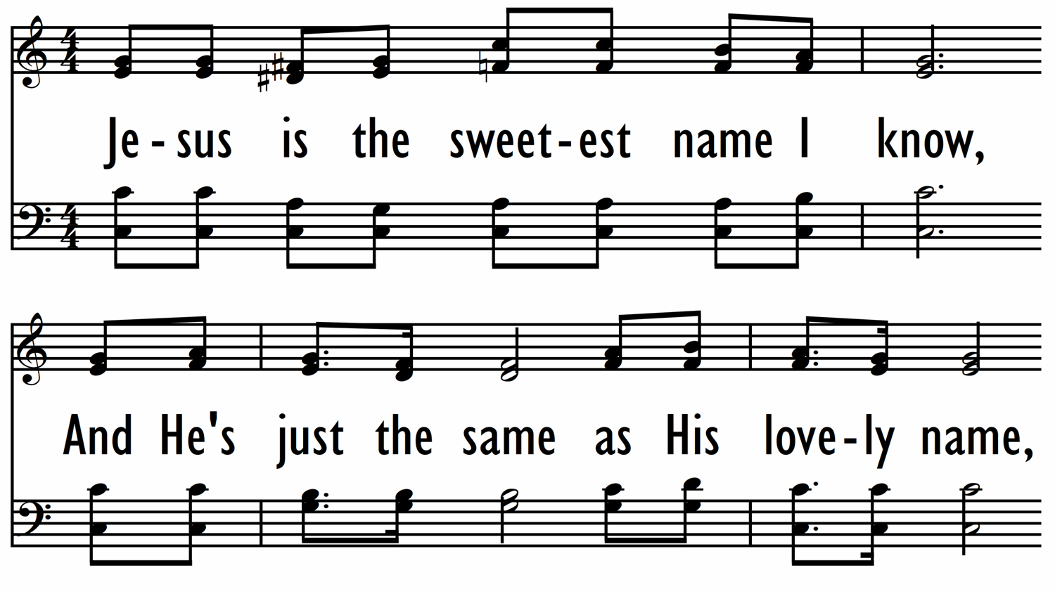 JESUS IS THE SWEETEST NAME I KNOW - Refrain only-ppt