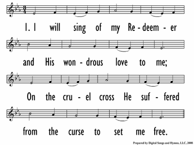 I WILL SING OF MY REDEEMER - Lead line / 4 lines per slide-ppt