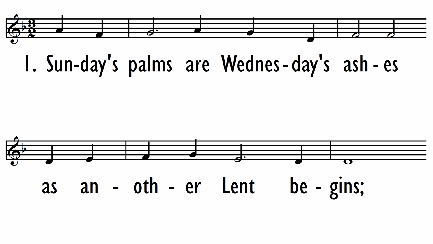 SUNDAY'S PALMS ARE WEDNESDAY'S ASHES - Lead Line-ppt